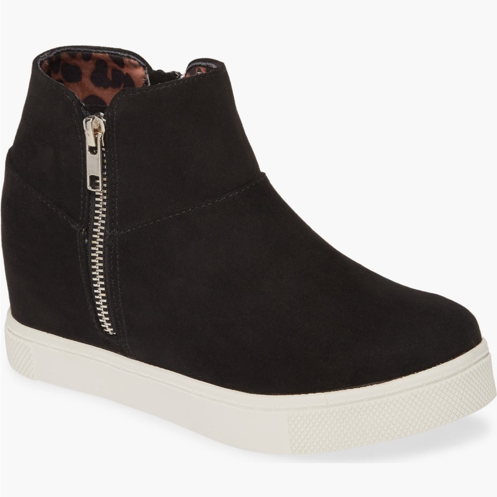 Steve Madden JWanda Hidden Wedge Black Sneakers Size 4 Big Kid